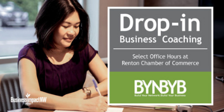 Text with photo of student says: Drop in business coaching